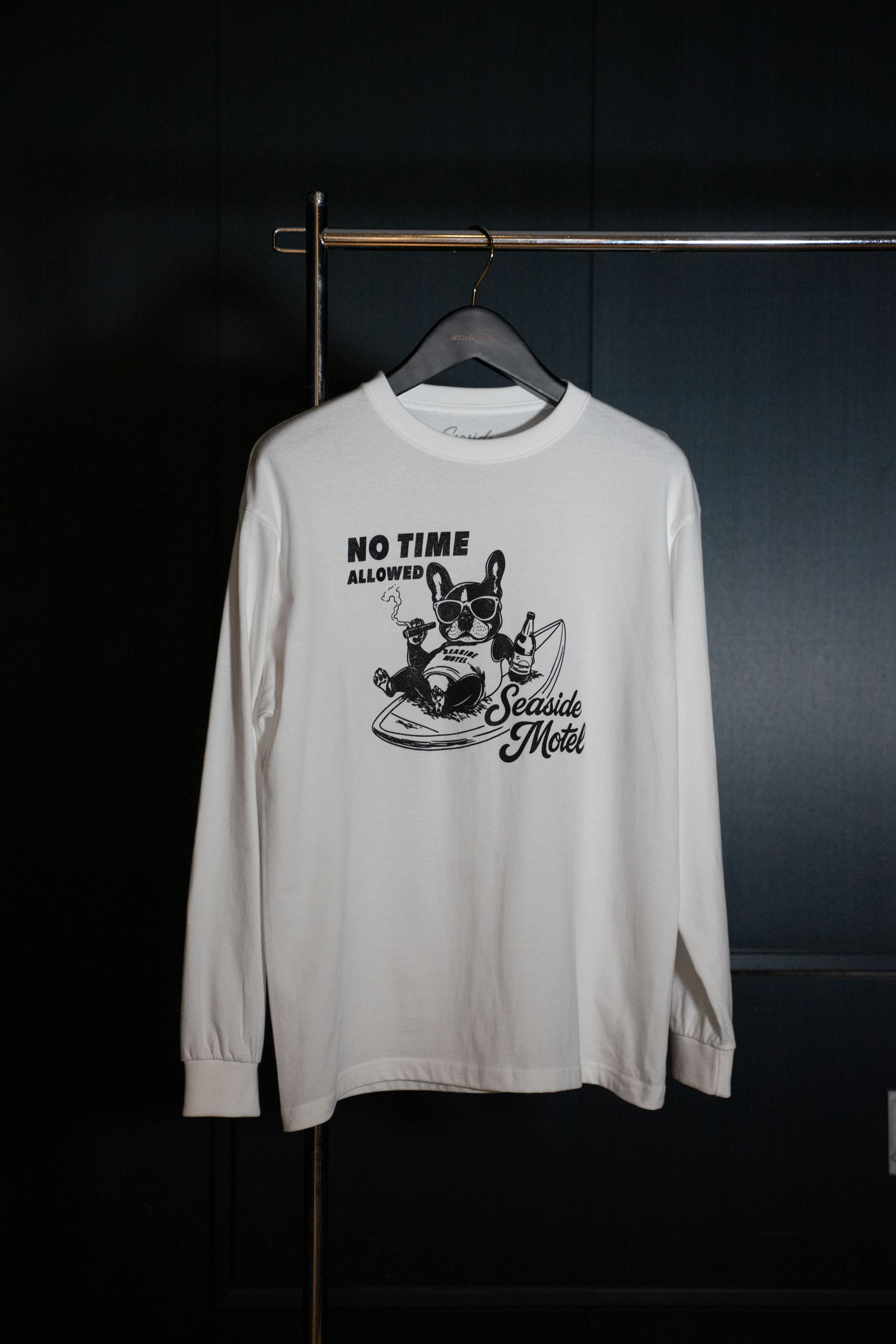 French Bulldog – Center Chest – Long Sleeve T-Shirt – White