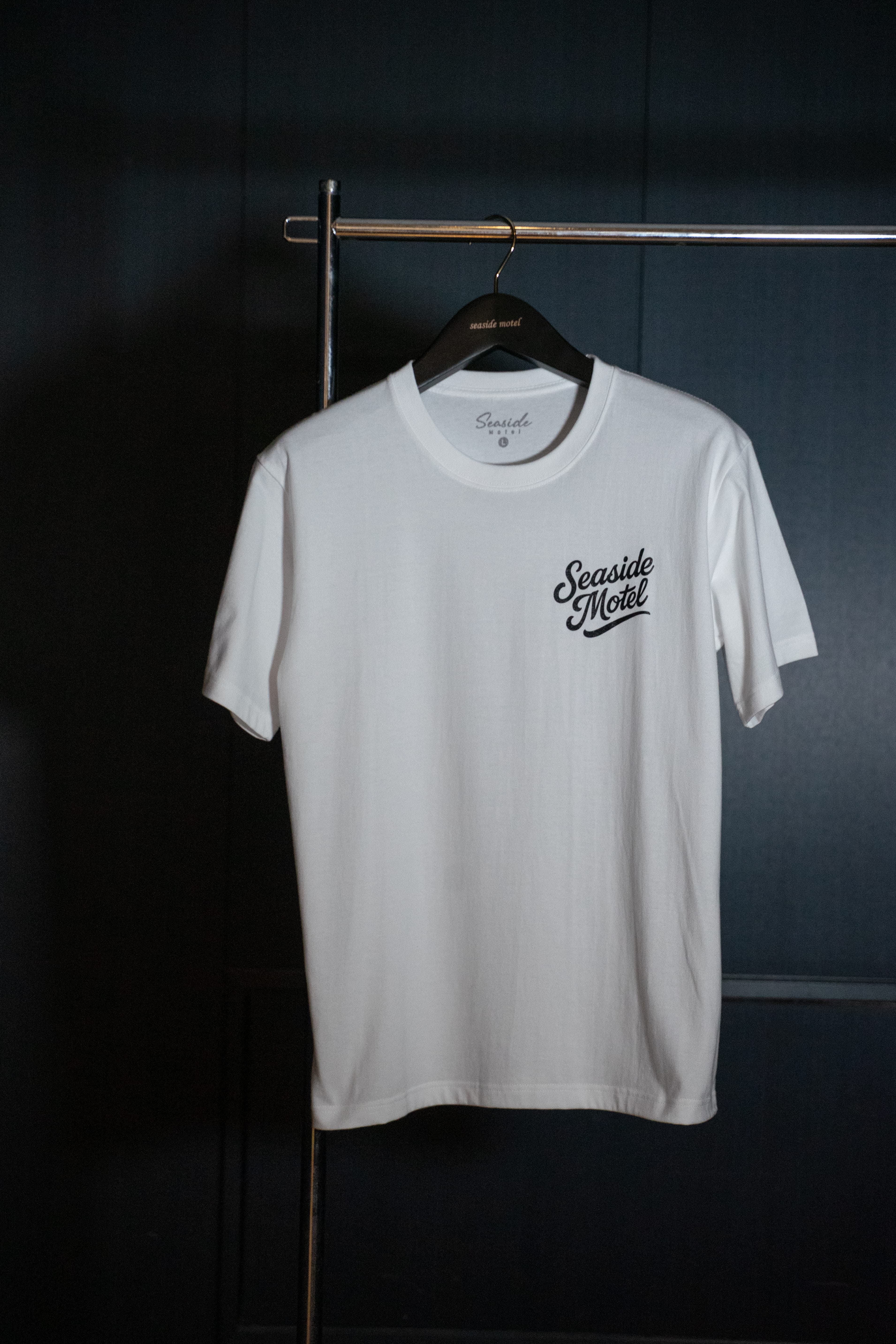 Text Logo – Left Chest – T-Shirt - White